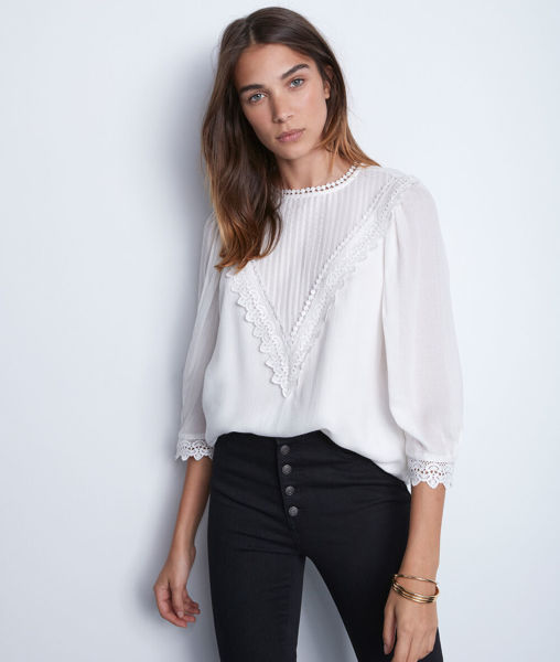 Picture of AUDE ROMANTIC WHITE LACE BLOUSE